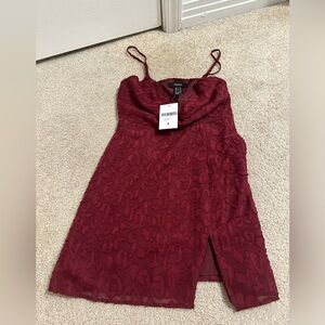 Burgundy Leopard Dress
